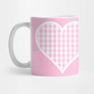 Soft Pink Gingham Heart Mug